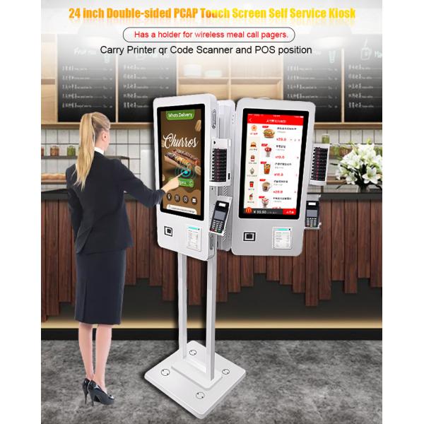 Wifi LCD Digital Signage Self Service With Ordering Payment Scanning Analytics