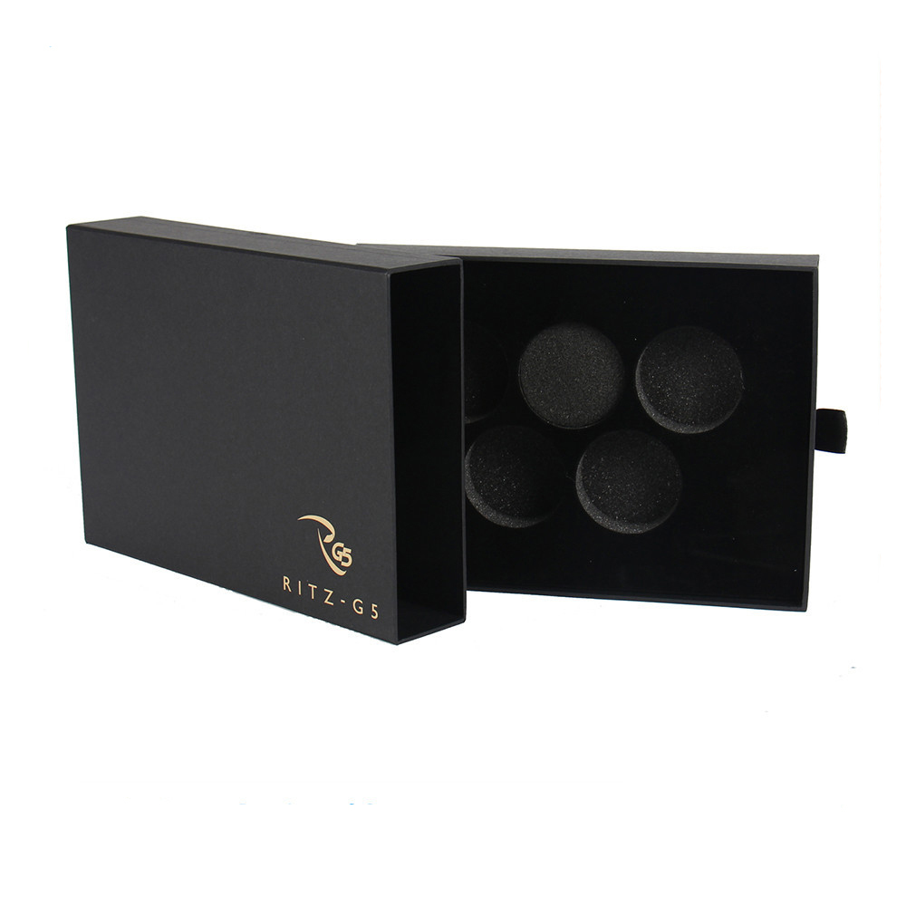 Display Custom Foil Logo Paper Cardboard Sliding Drawer Golf Ball Box Packaging With sponge Foam Insert