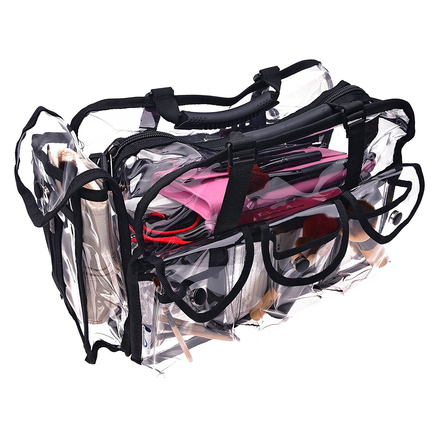 Multifunctional Large Capacity Travel Handle Make Up Clear PVC Cosmetic Bag