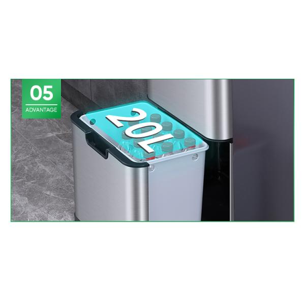 Automatic Dual Recycling Waste Bin Garbage Container Living Room Metal Trash Can Sensor Bin With Removable Inner