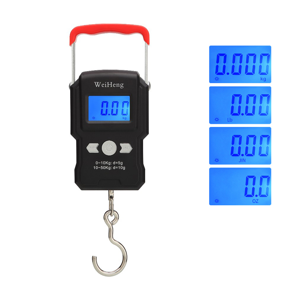 WH-A23 Electronic Luggage Balance Digital Scale 50KG with 10 g Accuracy and Battery Power Source from Weiheng