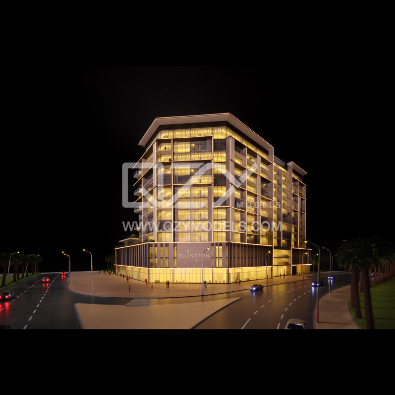 1:100 Scale Architectural Model with Full Lighting and Laser Cutting for Dubai Ellington Properties Project