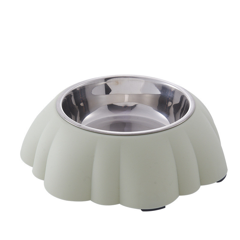 Pumpkin Type Anti Skid Stainless Steel Plastic Dog Feeder Bowl