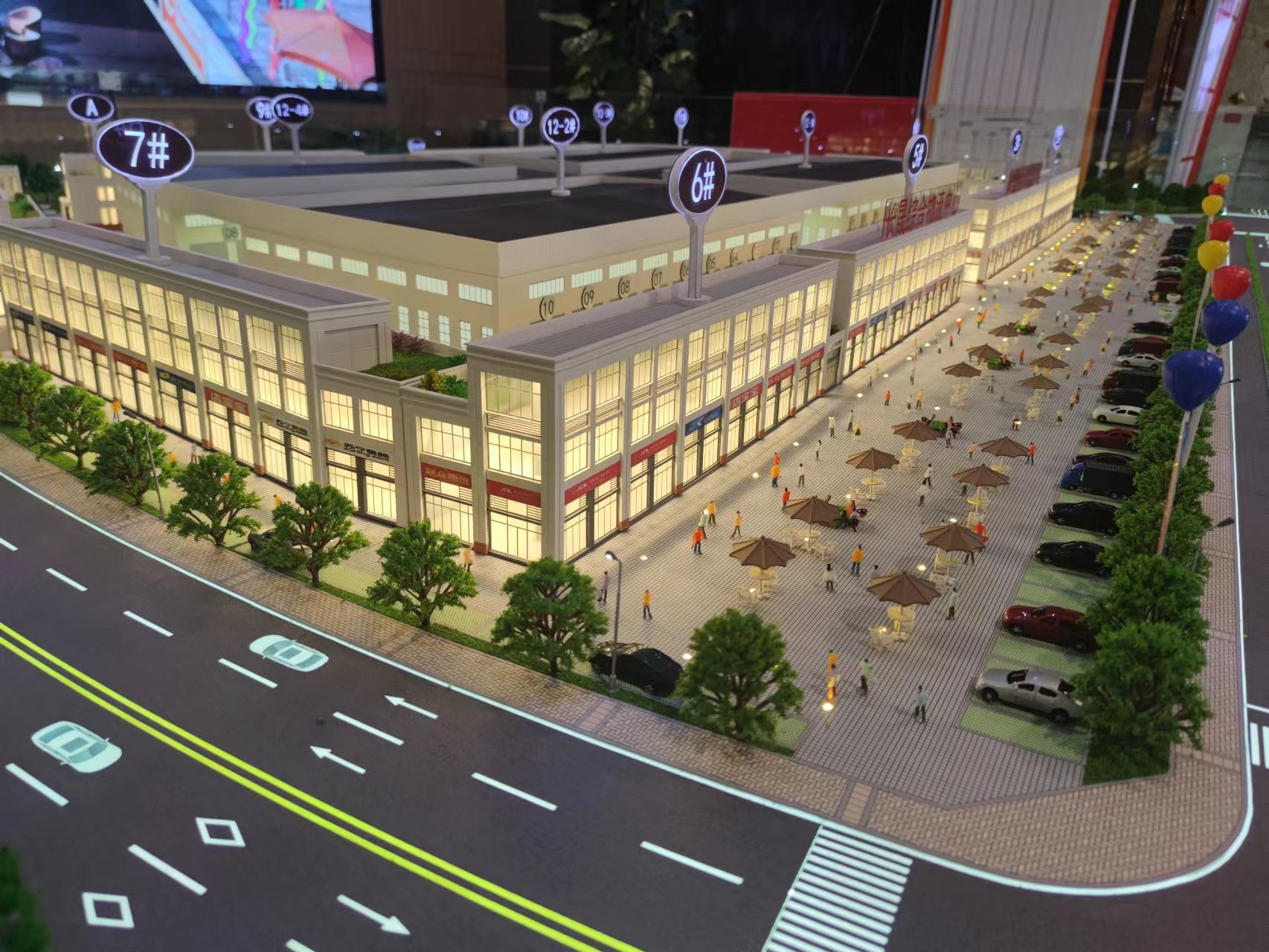 Logistics distribution center model - aerial view