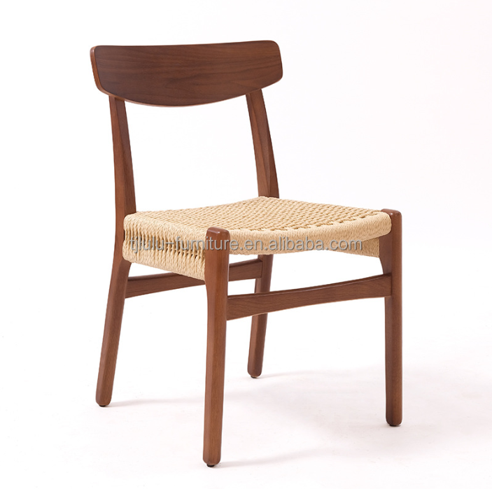 Wood Modern Woven Cord Solid Wood Dining Chair For Restaurant Hotel With And OEM Service Accepted