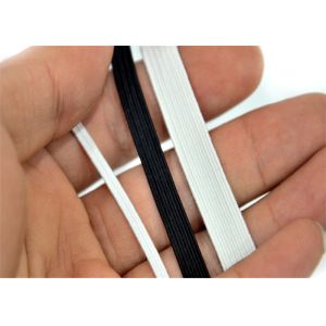 Custom Flat Elastic Rope White Black Color Durable With High Elasticity