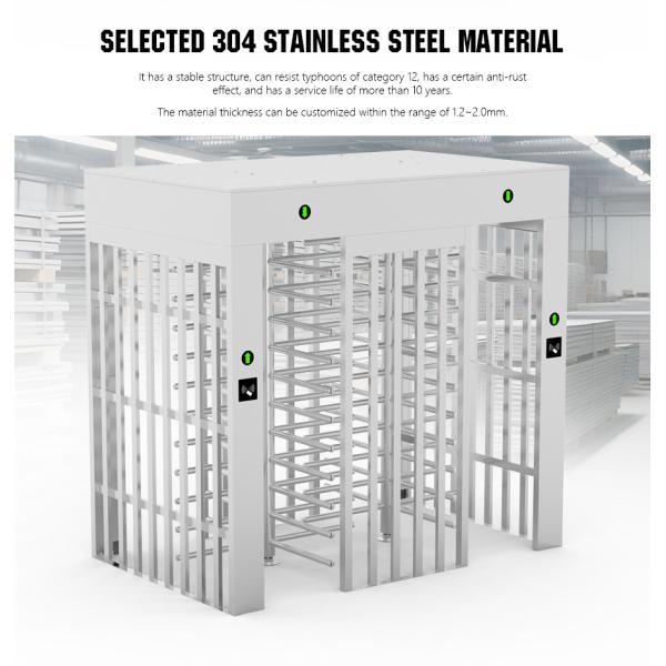 Smart Access Control Full Height Turnstile Stainless Steel For Construction Site