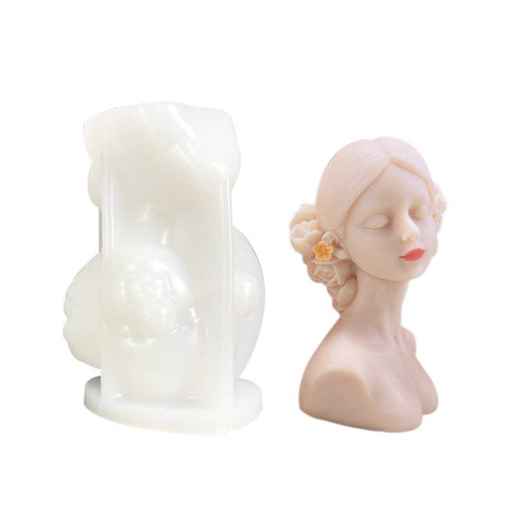 Human Body Geometric Candle Mold Silicone Blindfolded Girl 3D DIY Customized
