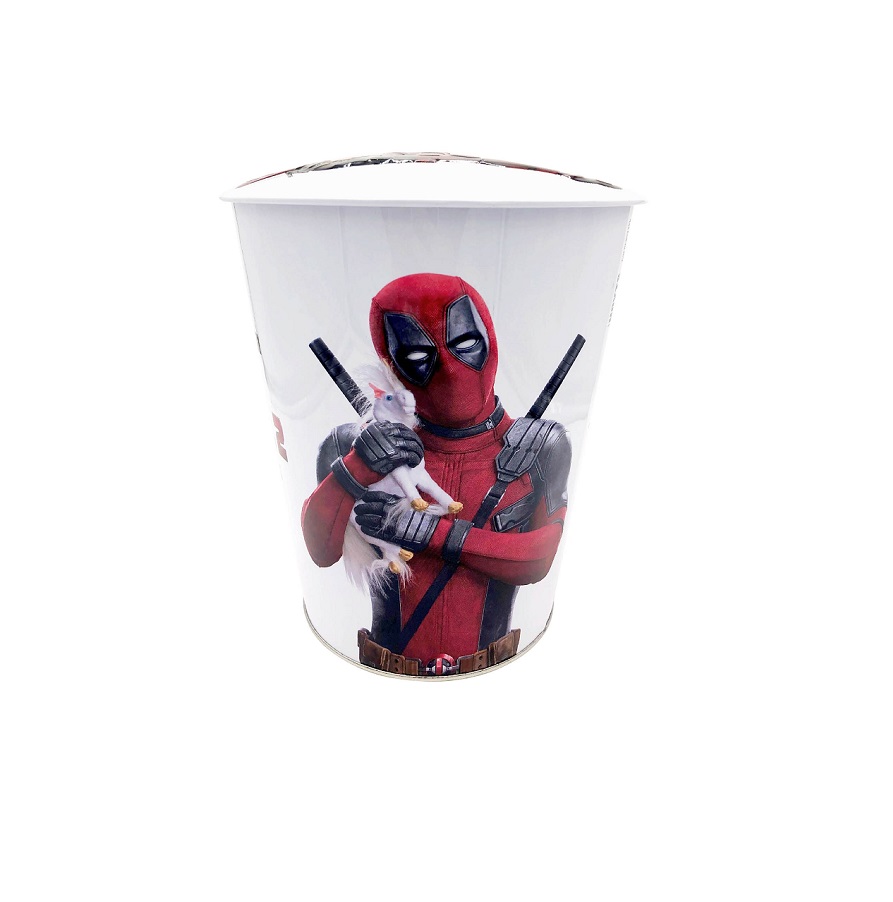 DADI Custom Printing Tinplate Metal Popcorn Bucket Tin With Lid and Handle