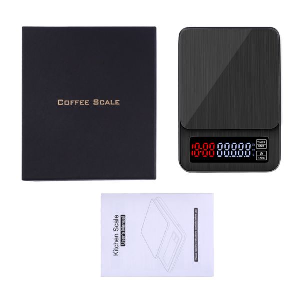 Mini LCD Digital Electronic Coffee Scale with Timer 5kg/0.1g Precision and 4 Unit Conversion for Kitchen Use