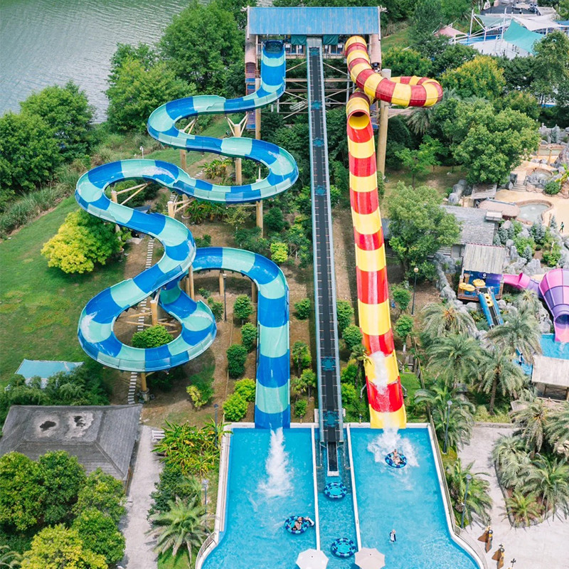 OEM ODM Amusement Park Swimming Pool Outside Fiberglass Water Slide