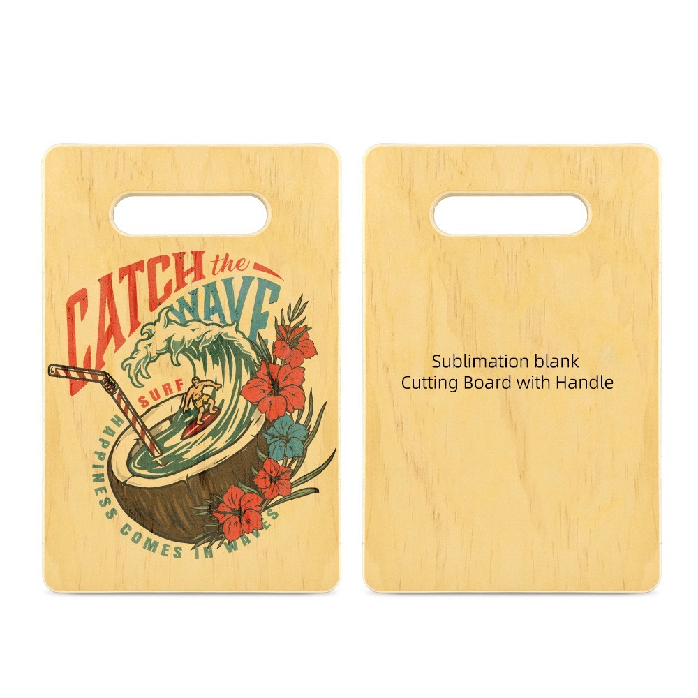 Quality Personalized Sublimation Wood Cutting Board With Handle For Kitchen for sale