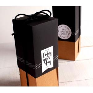 Personalised Wine Bottle Box , Custom Printing Wine Box Recycled Materials