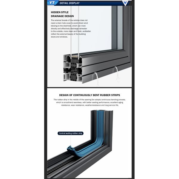 High-Performance Aluminum Casement Window Aluminium Material for windows for Bathrooms