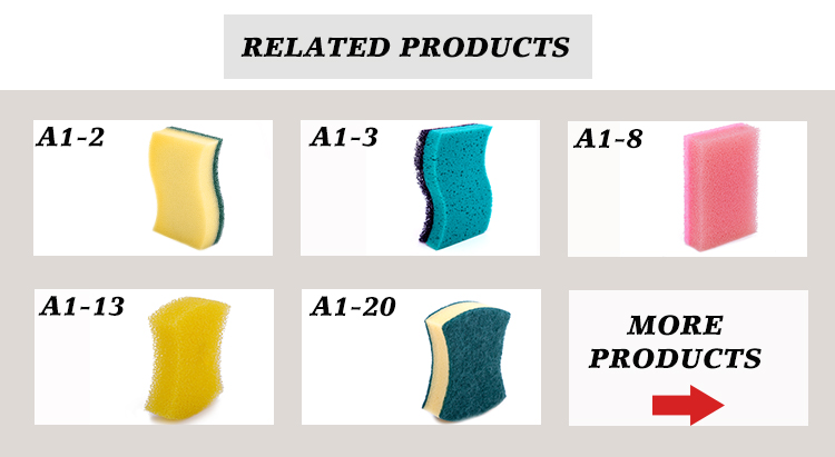 Eco Friendly Kitchen Cleaning Sponge Scourer Polyester Customizable