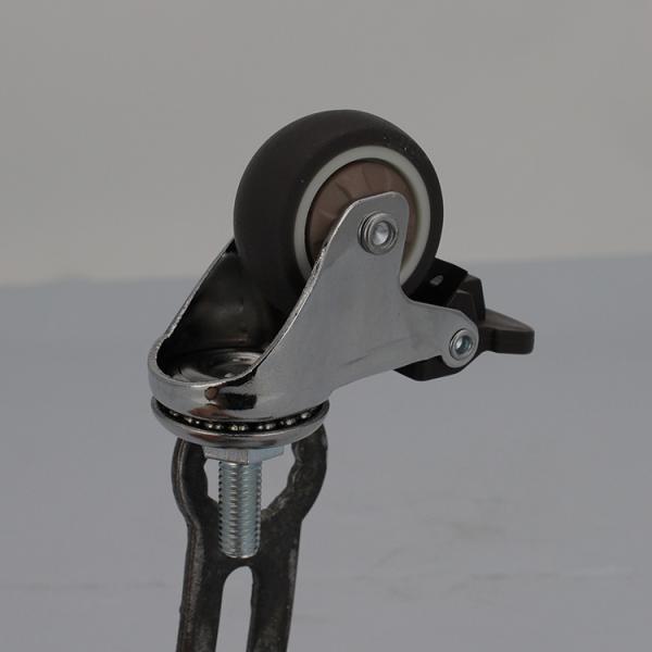 M8x20mm Threaded Caster Wheels Swivel Front Lock Caster Wheels For Dining Carts