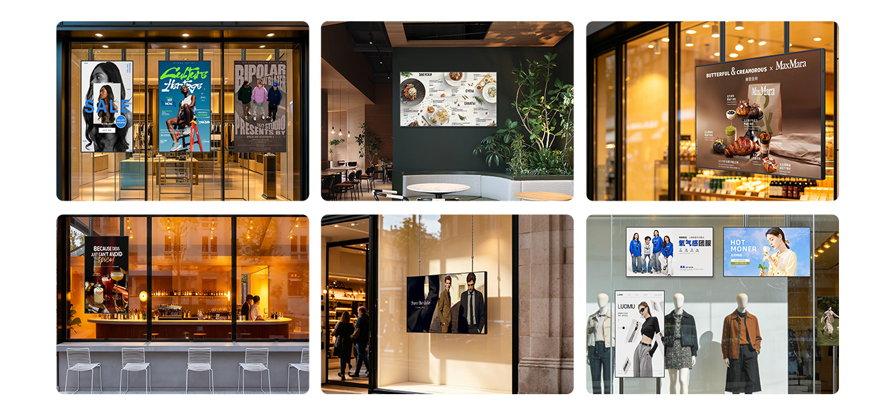 Shopping Mall Digital Window Display Android Signage Screen Cloud-Based CMS