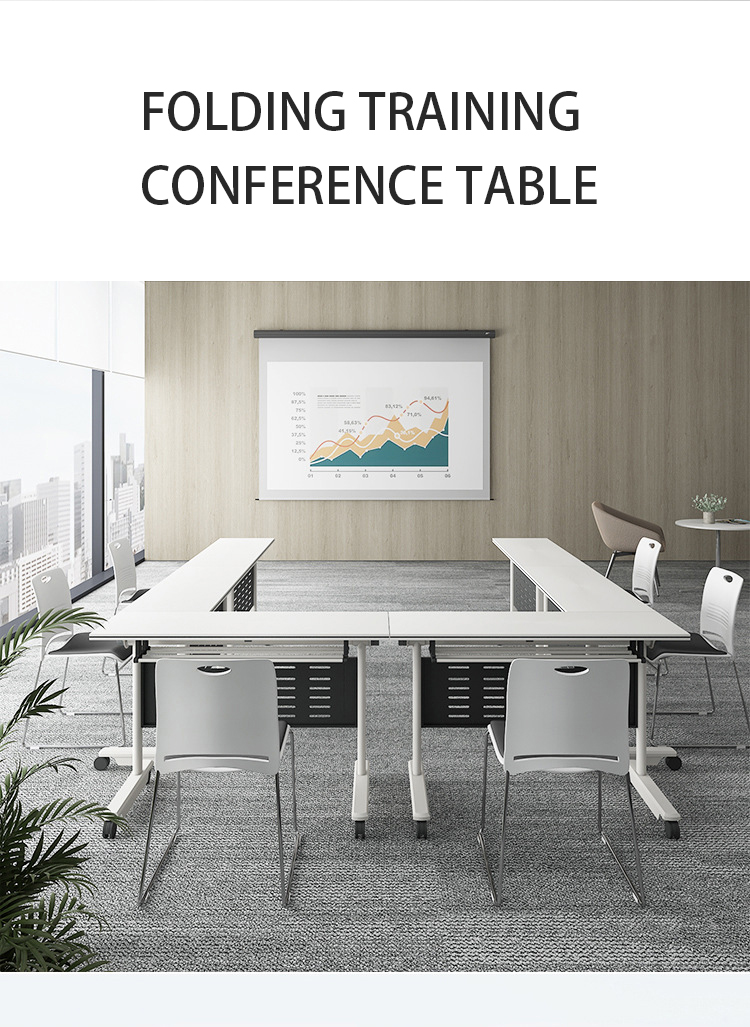 General Movable Splicing Folding Training Table With Wheels Flip Long Table Teaching Office Furniture Combination