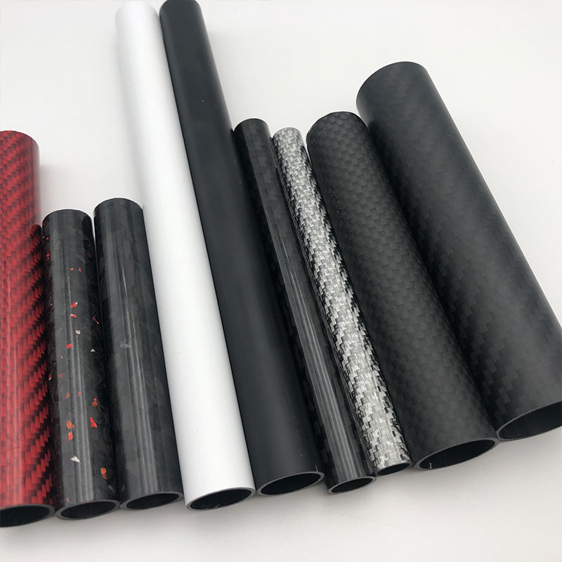 Customized 3K Weave Carbon Fiber Round Tube Roll Wrapped Tubing - High Tensile Strength