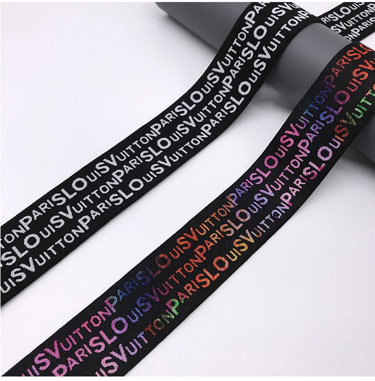 Printed logo customization nylon jacquard ribbon for underwear waistband elastic jacquard band