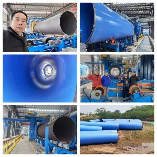 2lpe 3lpe Fbe Steel Pipe Internal/External Shot Blasting Coating Production Line