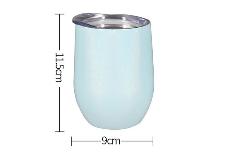 Double Layer Big Belly Stainless Steel Water Cup , 12oz Egg Shell Cup Heat Preservation
