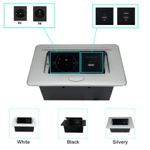 Embedded Desktop Power Socket pop up outlets USB A+C Power Charging Plug