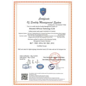 Shenzhen HDFocus Technology Co., Ltd. Certifications