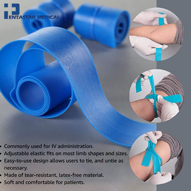 Disposable Tourniquet 1" x 18" Latex-free - Blue - Pack Of 10