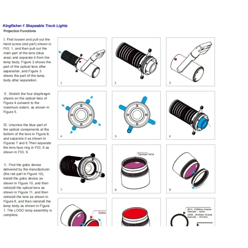 Dynamic Zoom 15° -36° Gobo Projector Contour Spotlight LED Track Light with Tridonic Driver for Flexible Lighting Applications