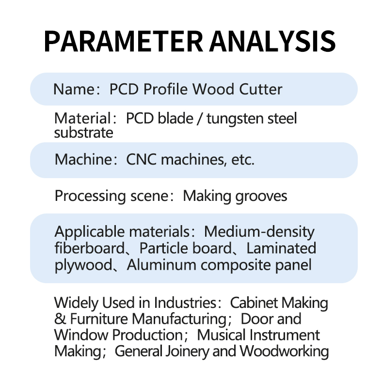 Diamond PCD Router Bit CNC Profiling & Grooving Cutter Tool For Wood Working