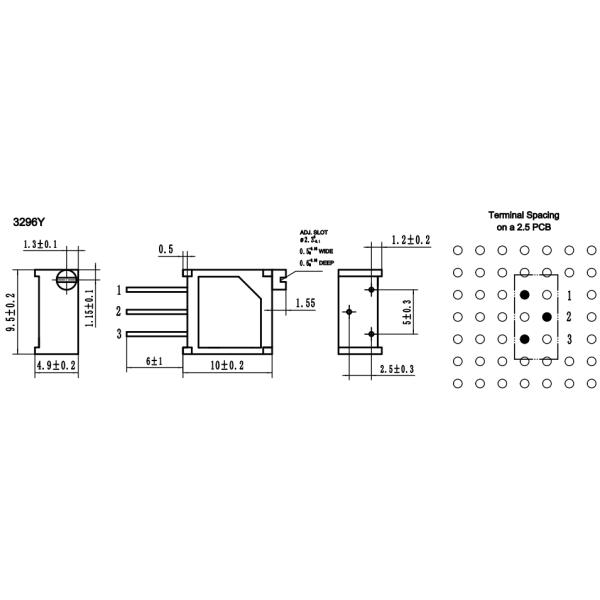 3296 50k 100k Ohms Multiturn 102 Trimpot Trimmer Potentiometer Variable Resistor