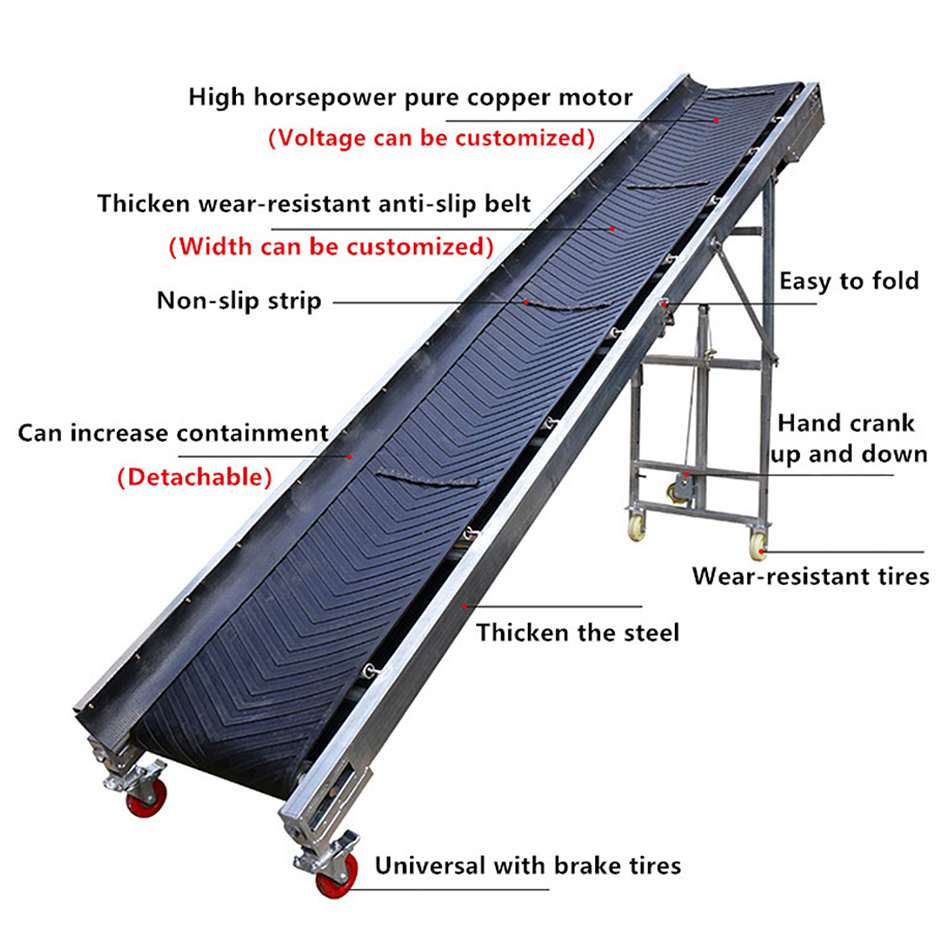 20ft Mobile Belt Conveyor System 1.1KW Motor for Construction Waste