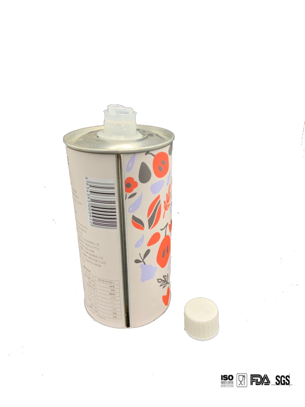 DADI 0.35L Round Olive Oil Can Tin Canister 350ml Tin Can Round For Edible Oil Elegant