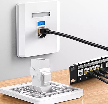 White CAT.6A UTP RJ45 Inline Coupler Keystone Type Wire Supported 22-32AWG Cable High Qualit