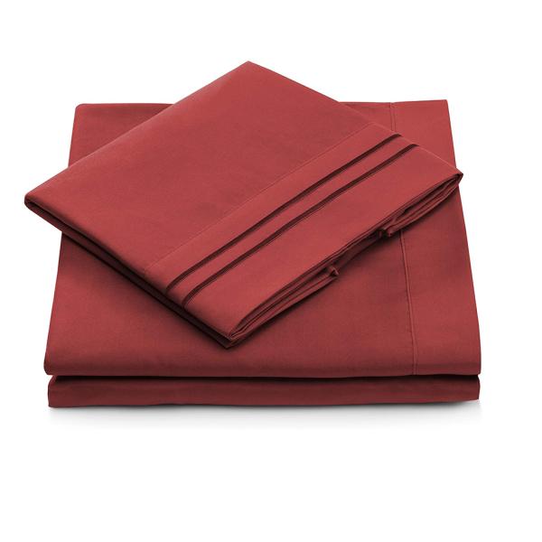 Solid Pattern Microfiber Bed Sheet Set 133 * 60 Fabric Density