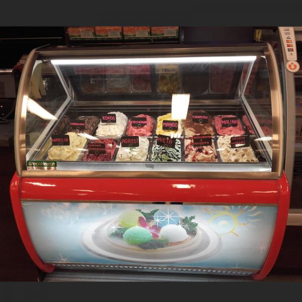 Gelato Display Cabinet Scoop Display Ice Cream Freezers With GN Pans