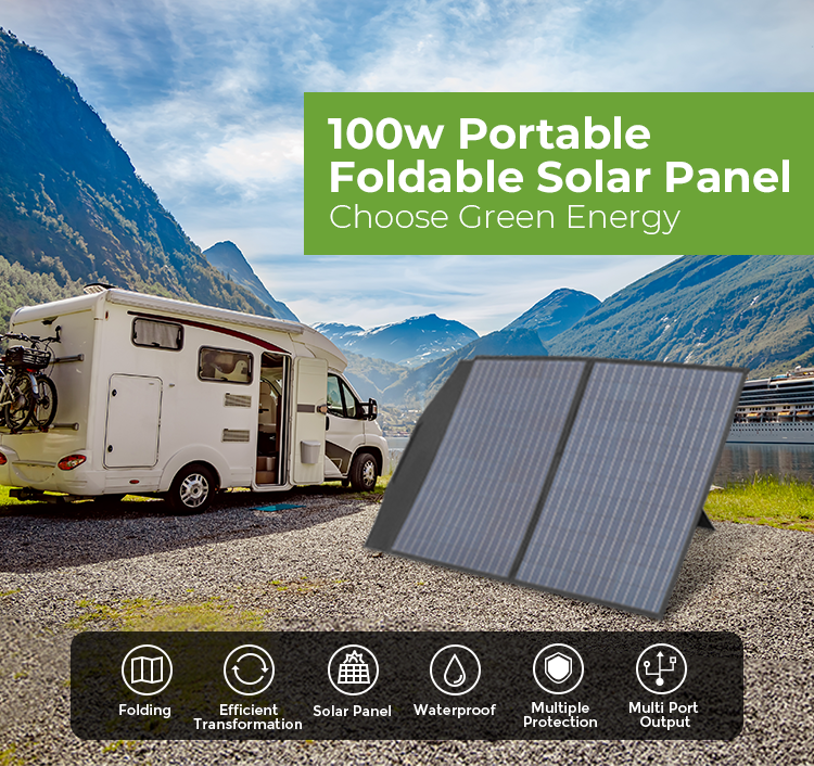 18.5-23.5% Efficiency Multi Foldable 100W Solar Charger Panel for Car and OEM/ODM