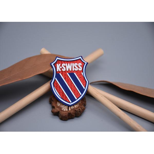 Woven Fabric Heat Transfer Patches With Printed Silicone Logos