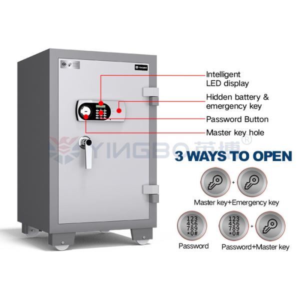 Fire Rating 120mins Fireproof Safe Box YB/FH-88 with Classic Intelligent Panel Design and Emergency Key for Peace of Mind