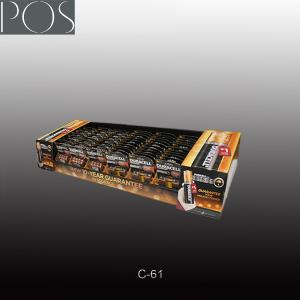 Quality battery counter display unit on the store table for sale