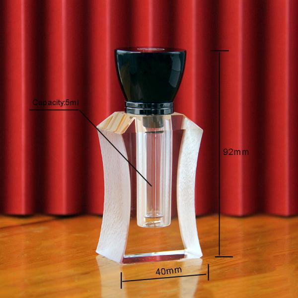 Arabian 5ml Empty Black Crystal Cap Clear Glass Man'S Perfume Bottle Essential Oil