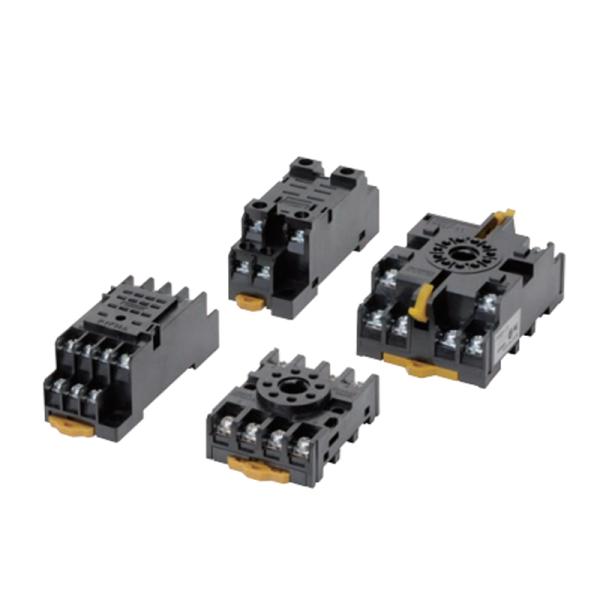 PYFZ-08-E 2-Poles Relay Socket with Screw Termination and 10 A Current Rating for DIN Rail Mounting