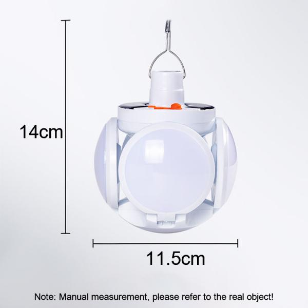 Folding LED Soccer Ball Lamp USB Charge Search Light For Camping