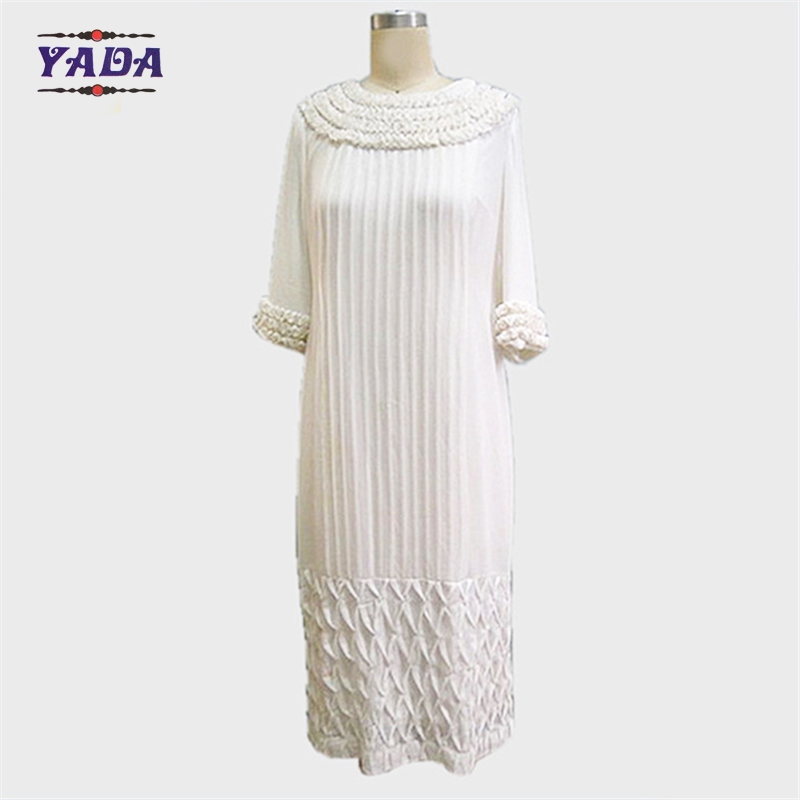 Wholesale latest casual chiffon pakistani dresses vintage o-neck simple model ladies dress names for sale