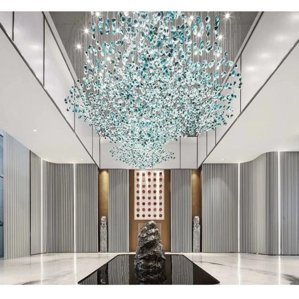 Custom Modern Hotel Lobby Chandelier LED Lighting Elegant Design