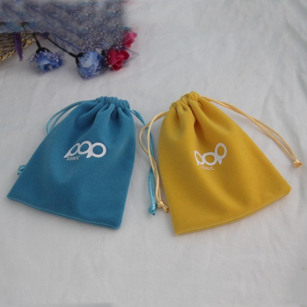 Apple Packing multi Colors 8.5x9.5cm Custom Drawstring Pouch with round bottom