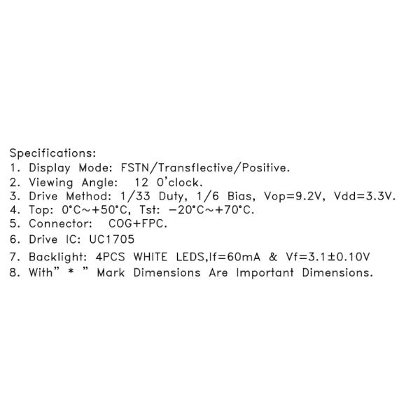 2.3 Inch Graphic LCD Module 128x32 Dot Martix Custom LCD Display