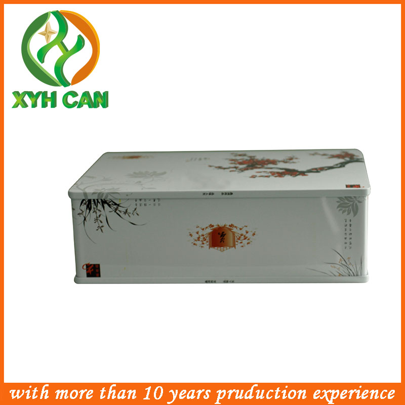 Tea Tin Can Tall Round Canister Recyclable Vintage Tinplate Box for Food Tea
