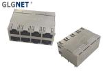 4 Channels Non POE Stacked Magnetic RJ45 Connector